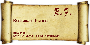 Reisman Fanni névjegykártya